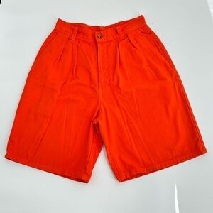 Duck Head Vintage Women’s Orange Mom Shorts High Waist Pleated Cotton Size 9 Jr